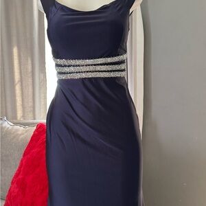 Elegant Navy Blue Evening Dress